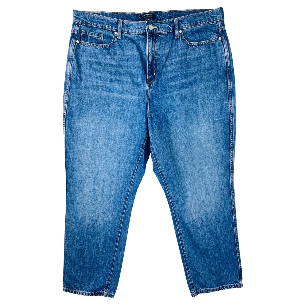 Banana Republic High-Rise Straight Fit Jeans Blue Denim Womens 35/20 Medium Wash
